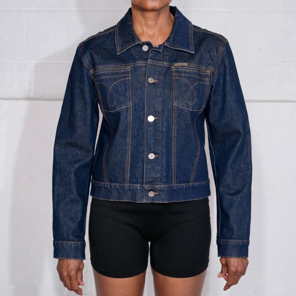 CK Calvin Klein Jeans Dark Blue Denim Jacket - Size Large